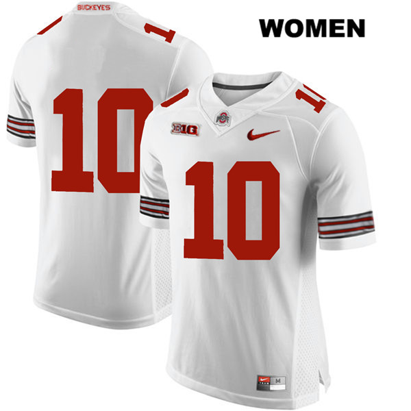 Ohio State Buckeyes Women's Amir Riep #10 White Authentic Nike No Name College NCAA Stitched Football Jersey VR19I04ZZ